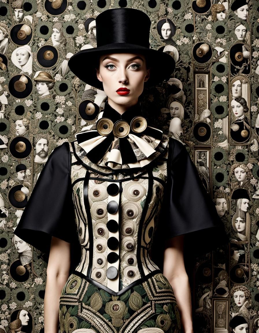 Tessellated Anthropomorphic Figure in Fornasetti Style