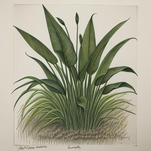 Plantain Grass Botanical Drawing: Anxiety in Ink