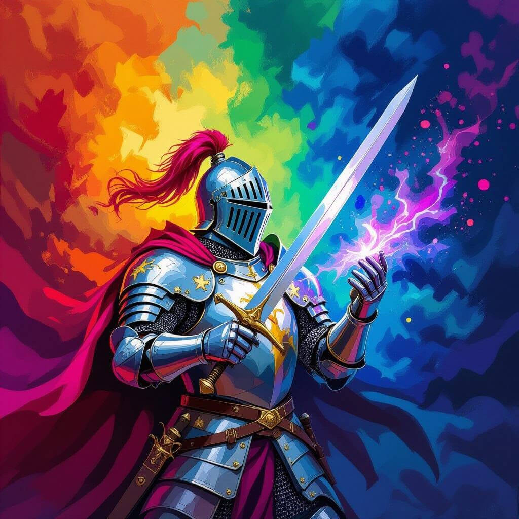 Knight Battling Colors in Shining Armor