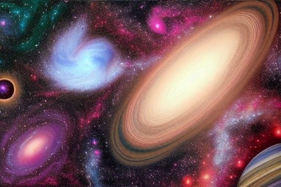 Vibrant Multi-Galactic Universe Art