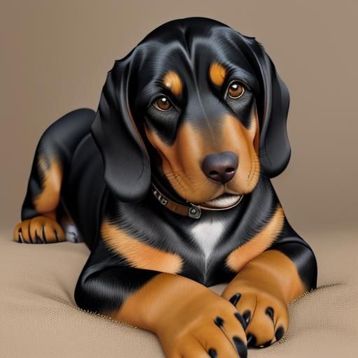 Cartoon Coonhound in Winnie the Pooh Style