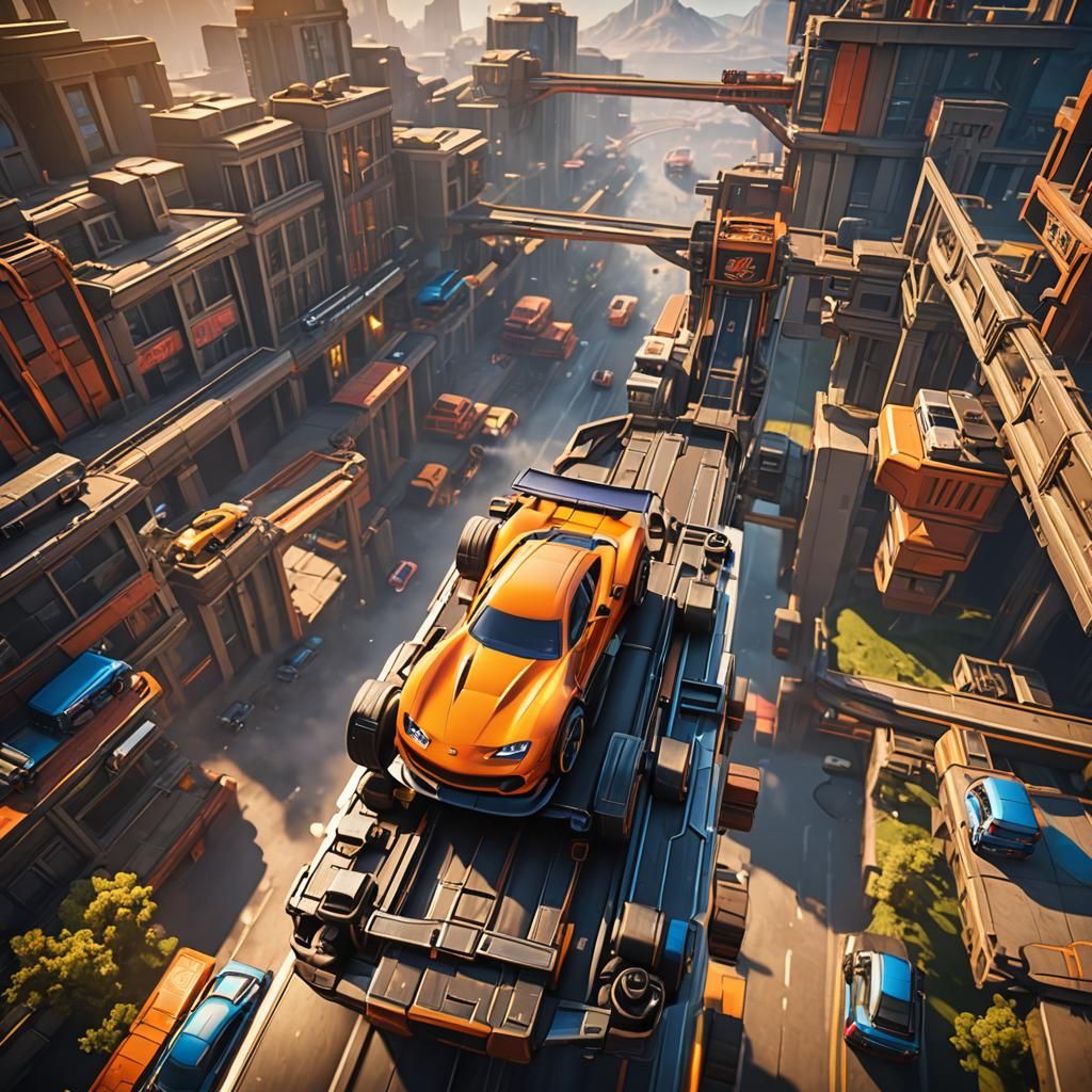 Hot Wheels Car Render in 3D Cinematic Style