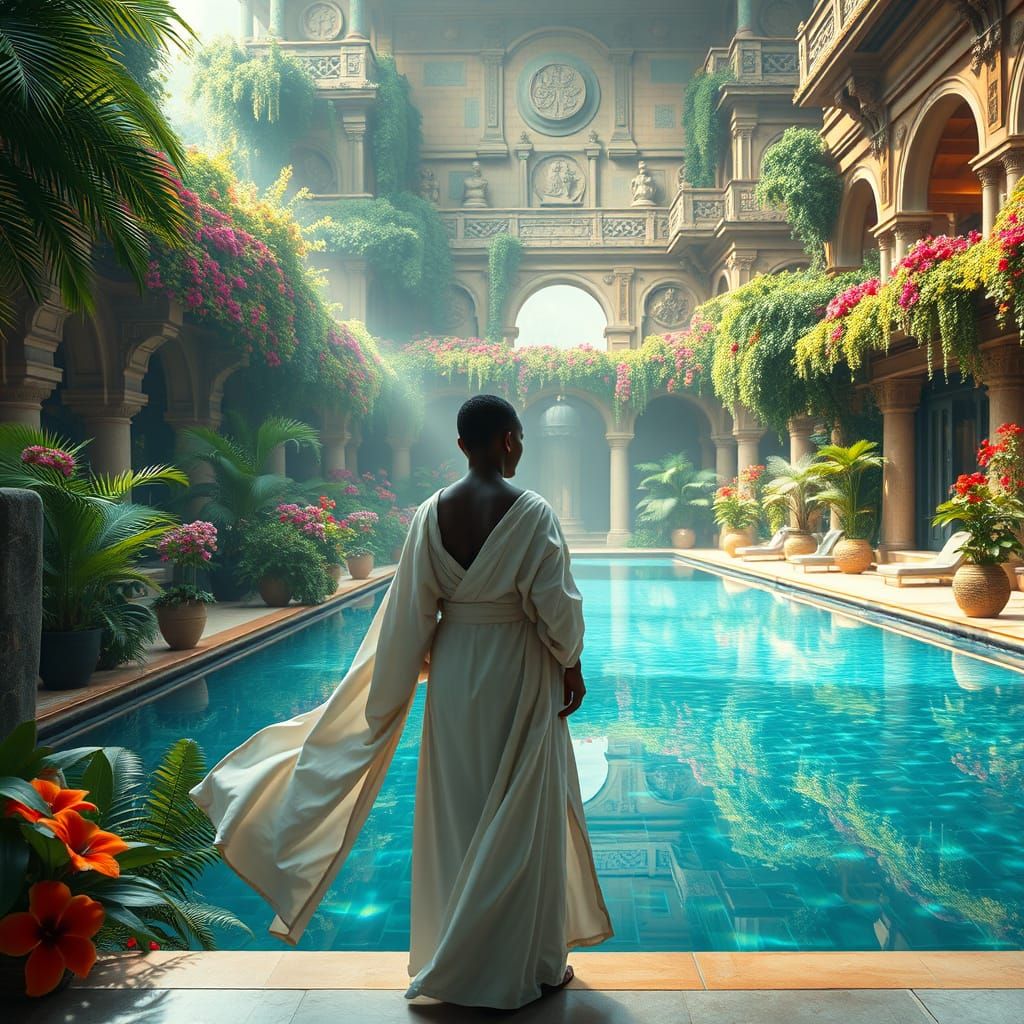 Ebony Beauty in Hanging Gardens of Babylon