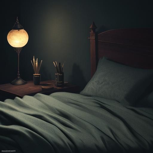 Eerie Bed Sheets Figure in Dark Fantasy Art