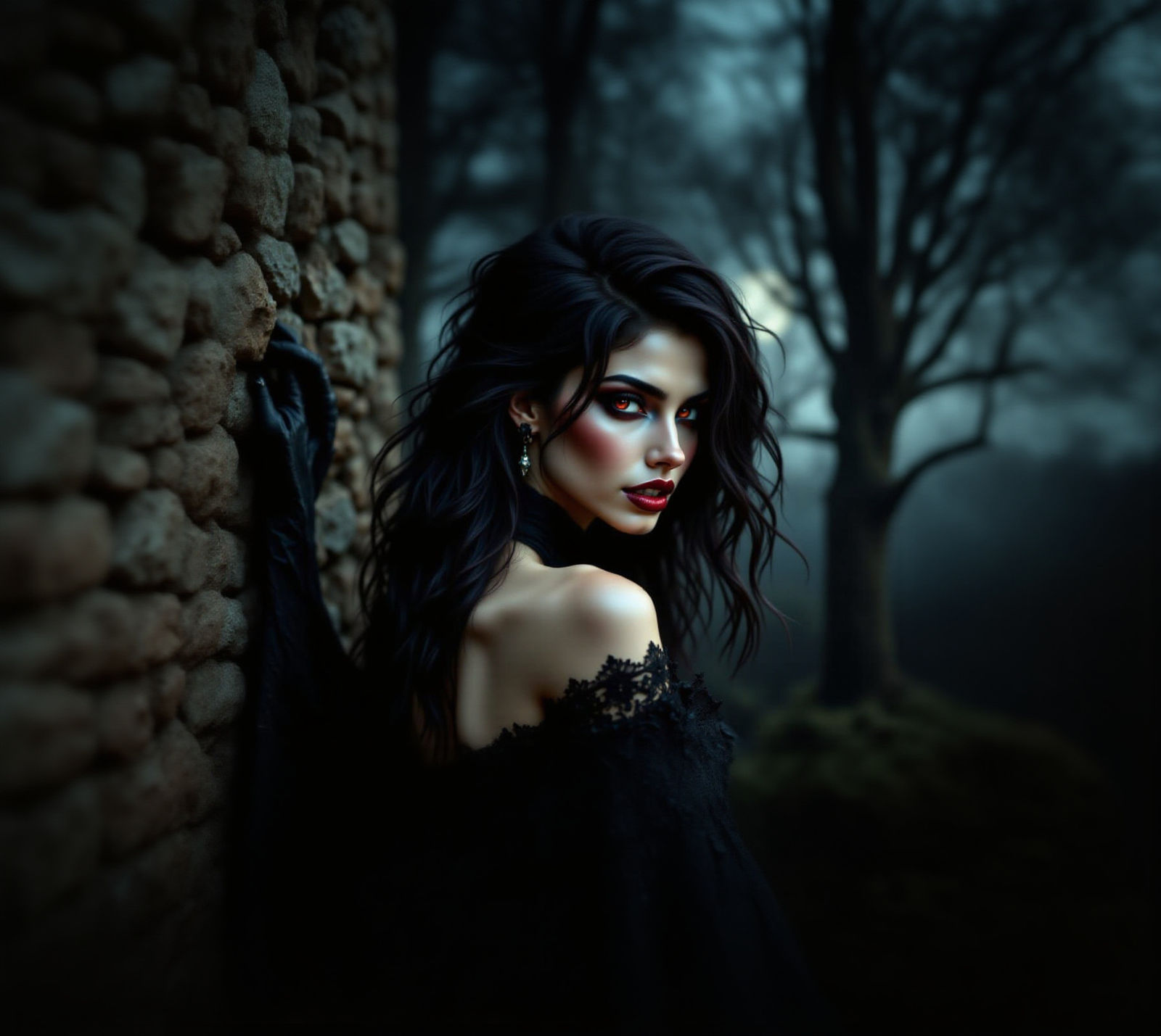 Ethereal Vampiress Emerges from the Shadows