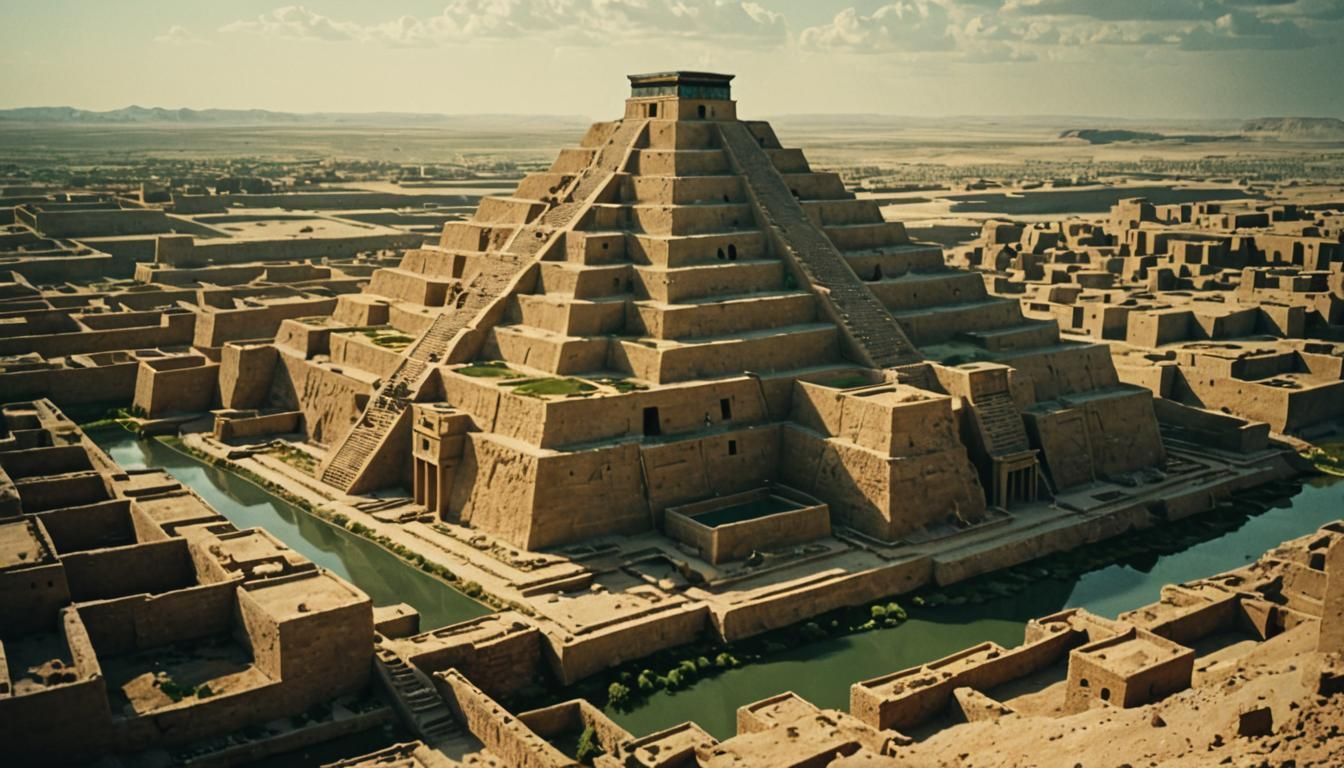 Ancient Sumerian City Ziggurat, 3000 BCE