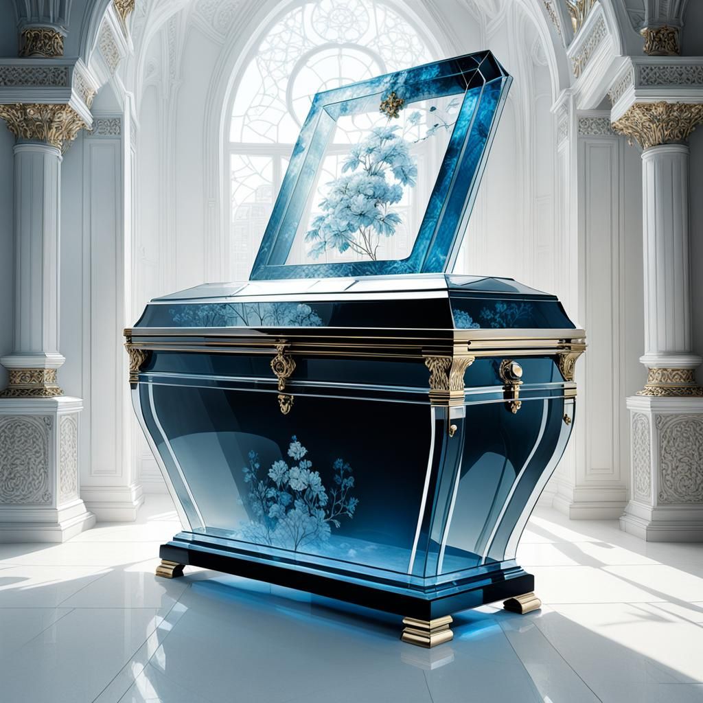 Translucent Polycarbonate Coffin: Surrealist Minimalism