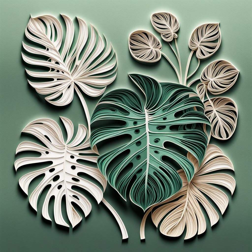 Quilled monstera