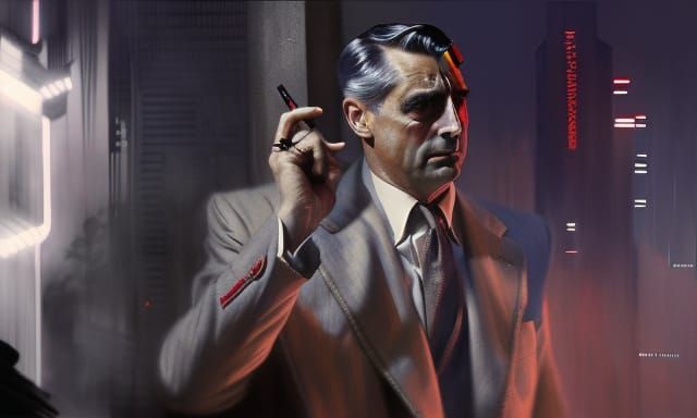 Cary Grant as Blade Runner in Film Noir Style