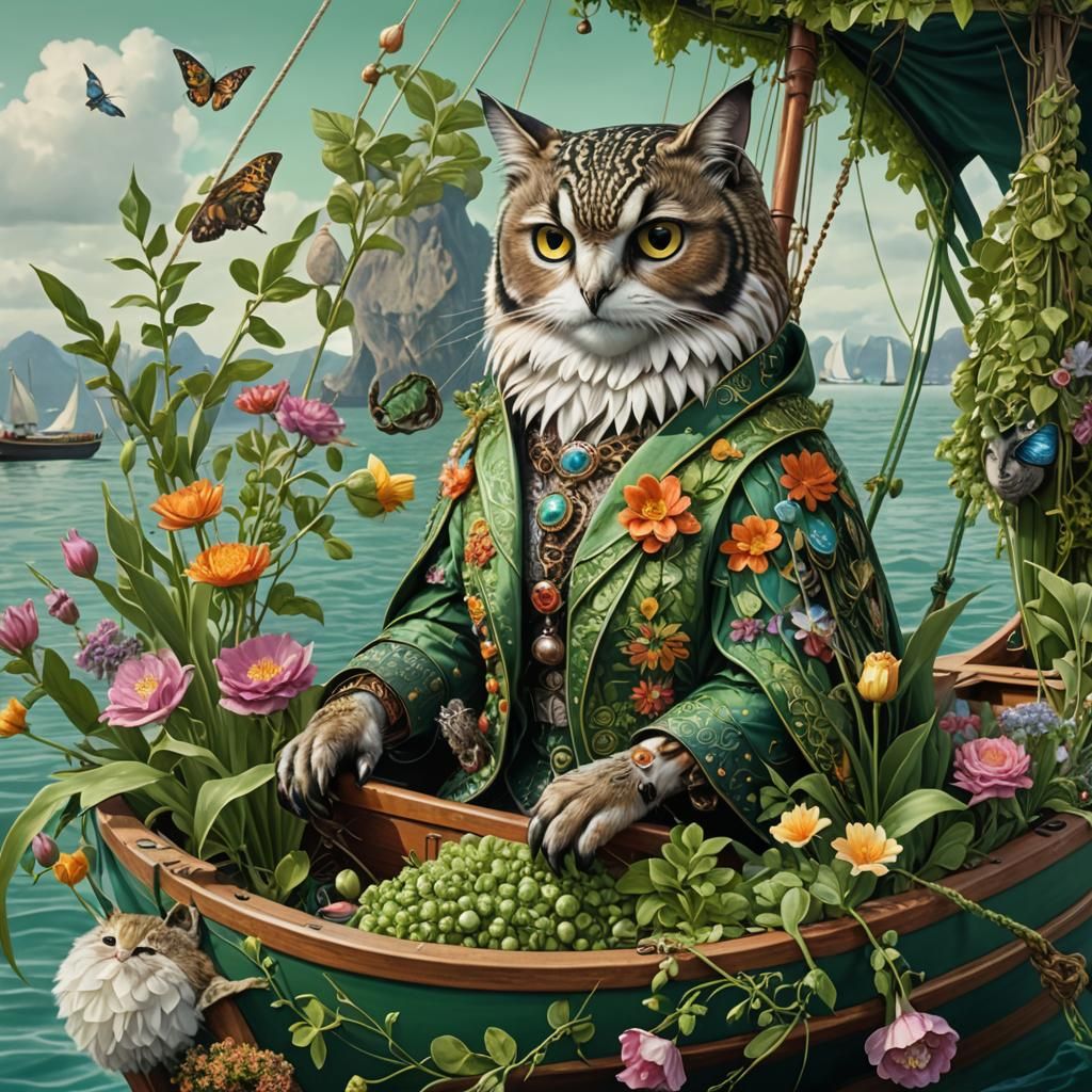 Owl and Cat's Voyage: A Pop Art Adventure