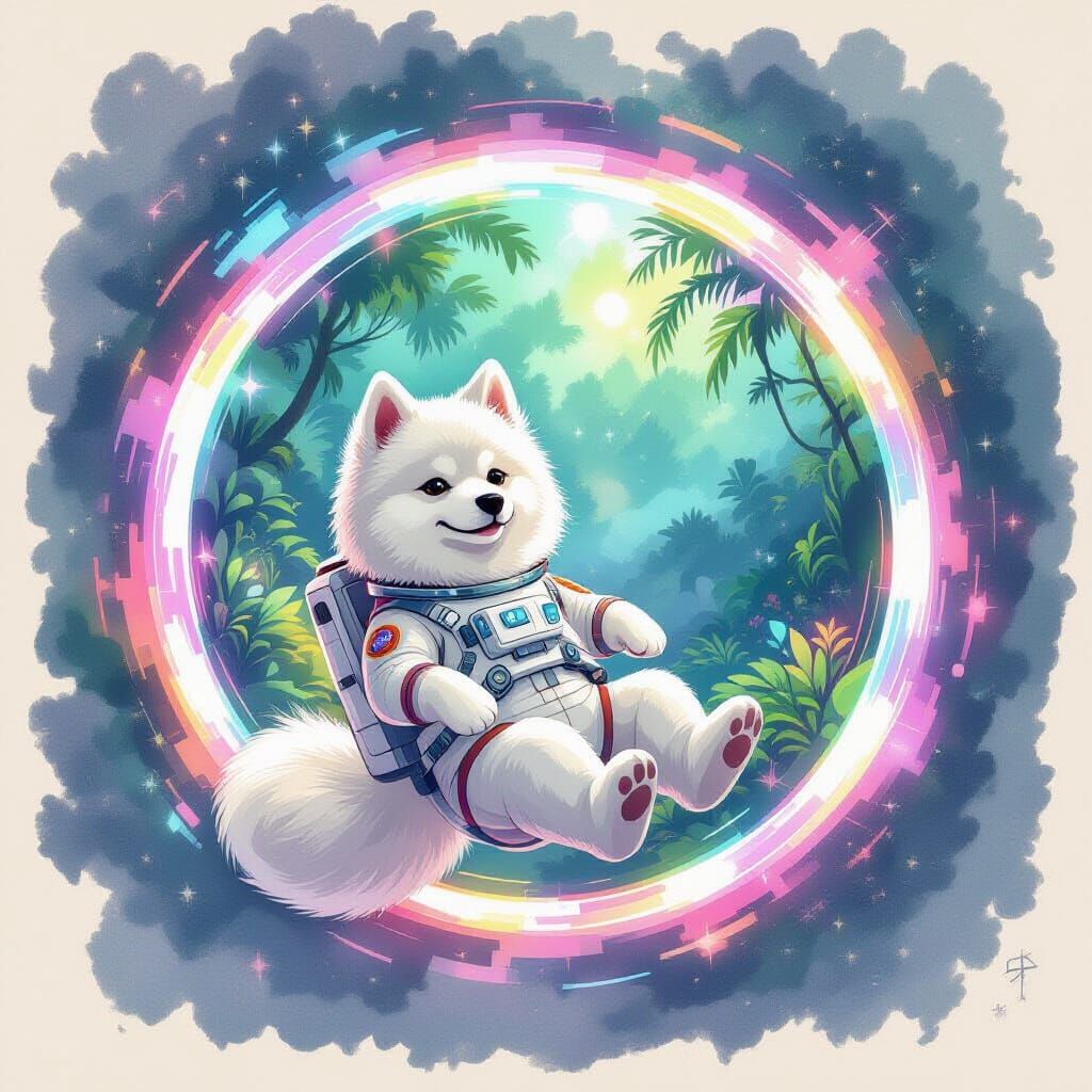 Floating towards a portal