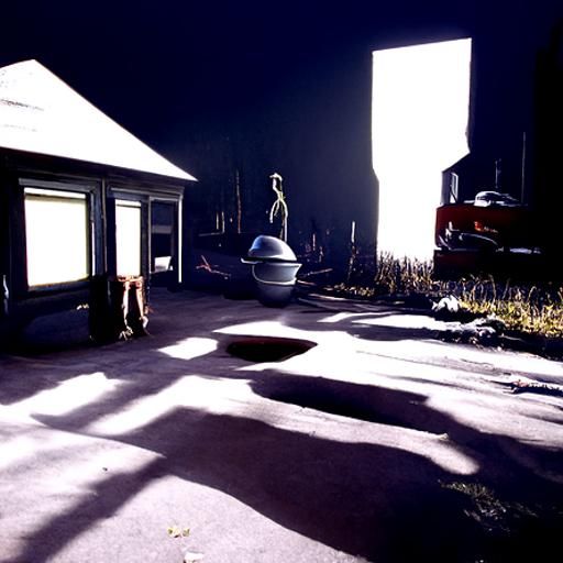 Surreal Alien Abduction Scene in 3D