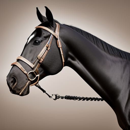 Adorable Black Rocking Horse Photorealistic Photography