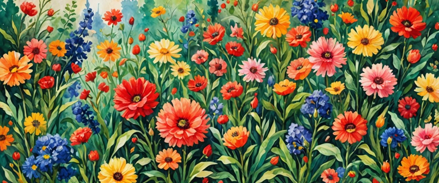 Gouache Style Impressionist Design on Canvas