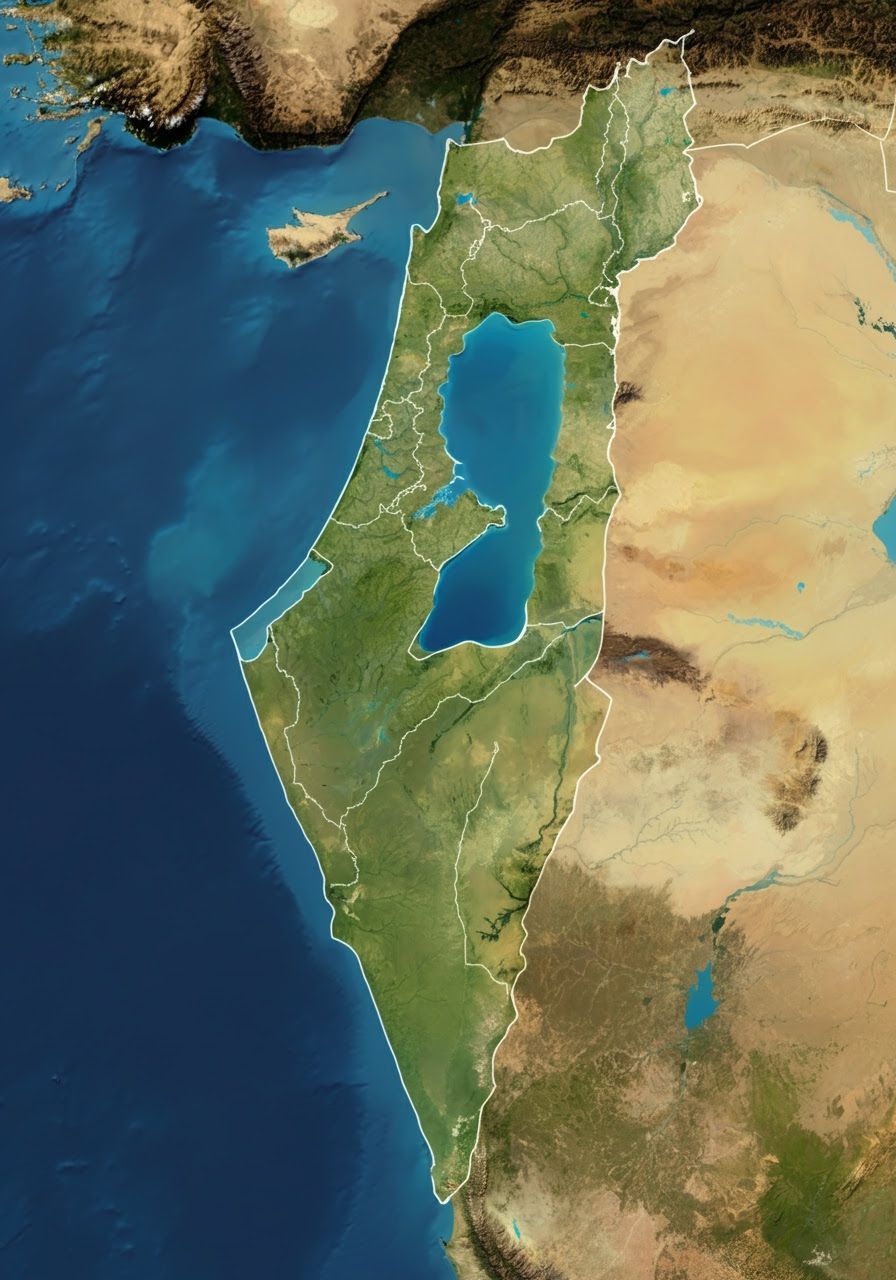 Satellite Map of Israel Viewed From Space