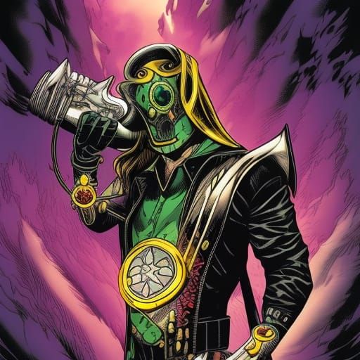 Masked Super Villain with Ace of Spades Emblem