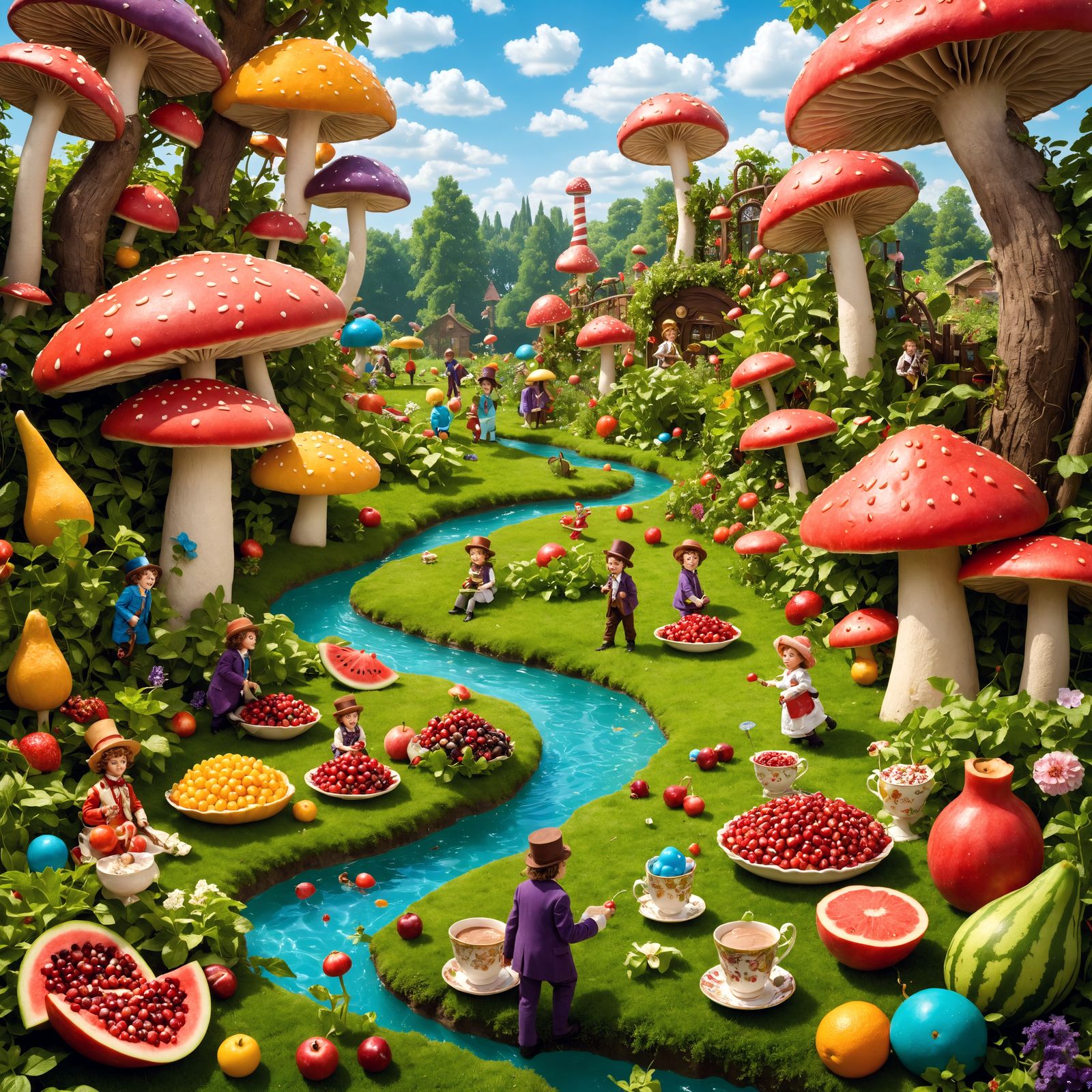 Willy Wonka's Edible Garden: A Surreal Delight