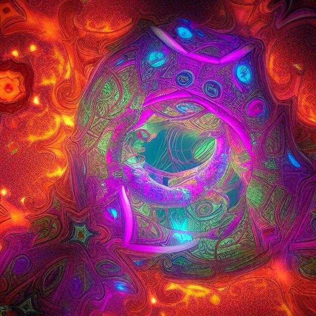 Holographic Fractal Temple in Astral Cosmic Style