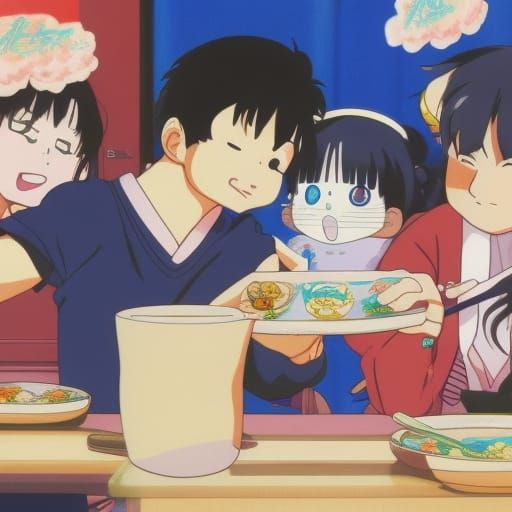 Usagi Tsukino Eating Ramen With Pepsi