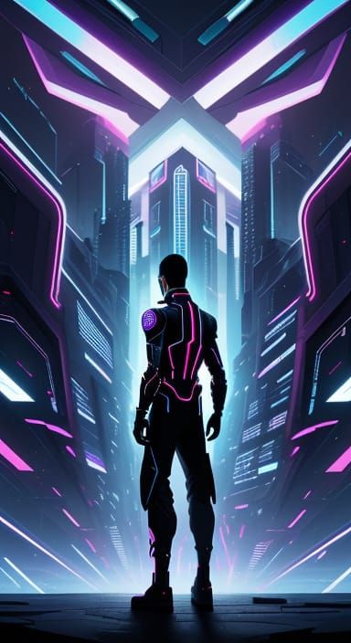 Futuristic City Dweller's Surreal Inner Turmoil