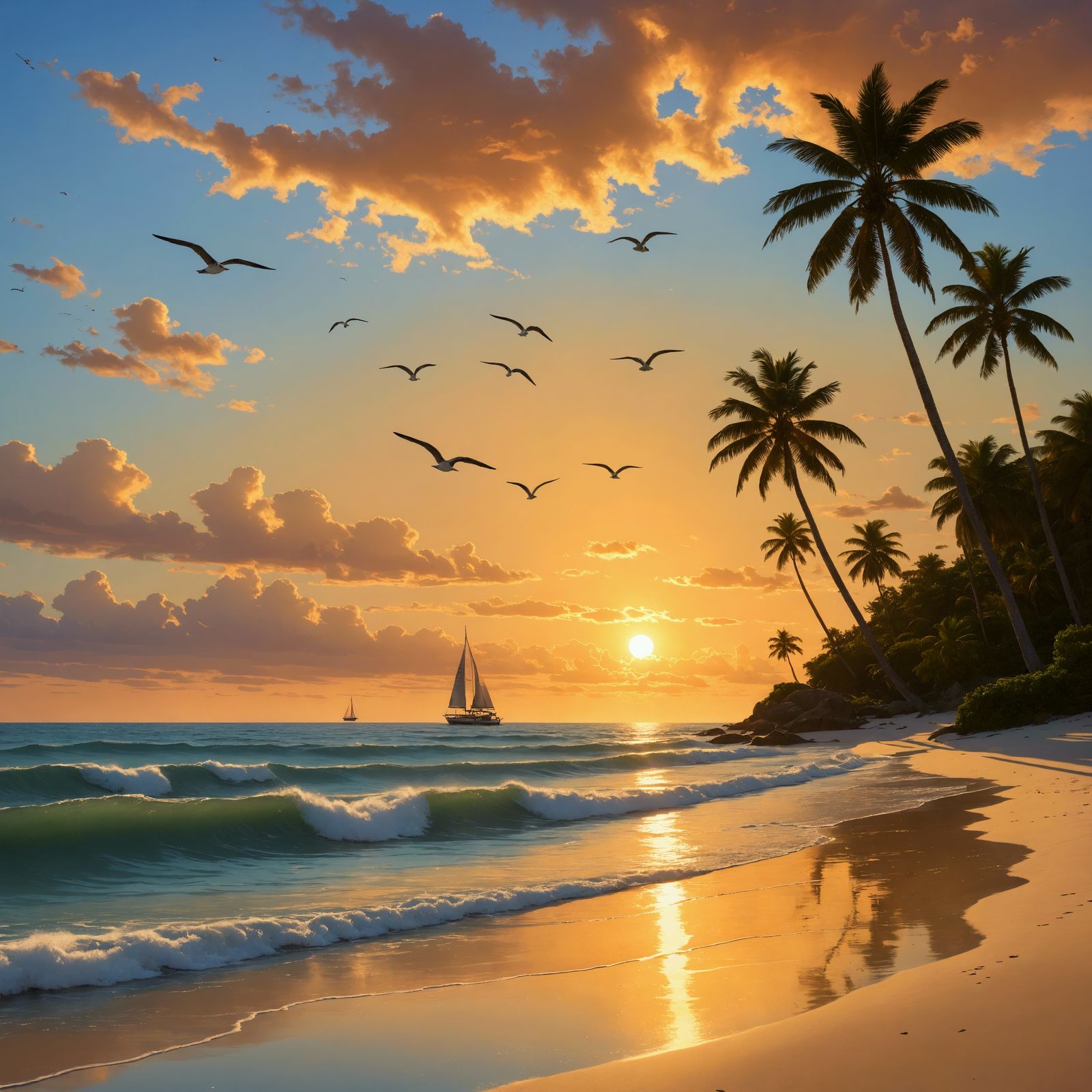 Amber Skies and Ocean Tides