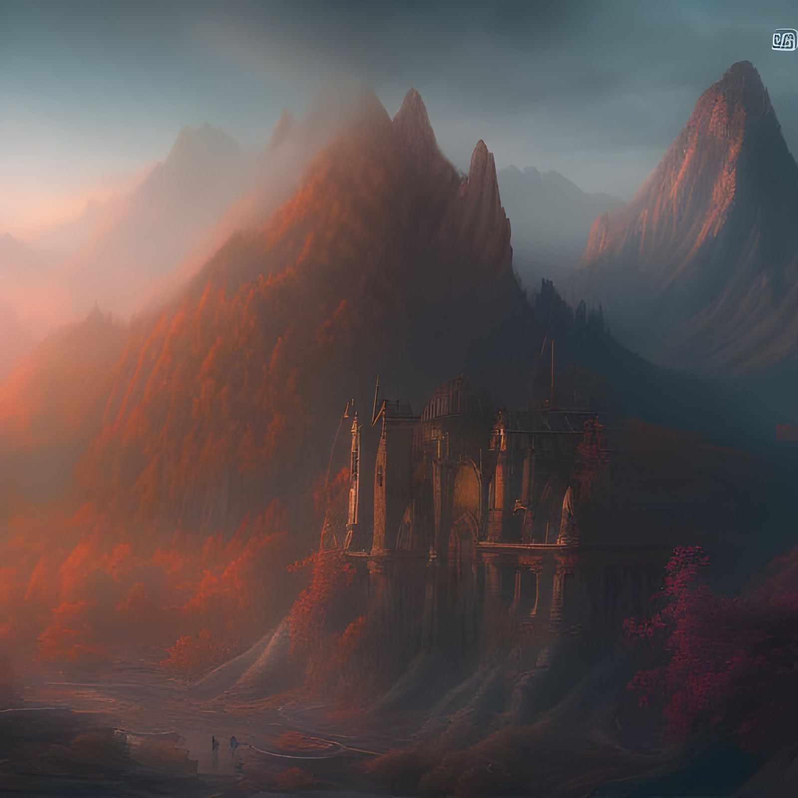 Fantastical Elven Castle in Morning Light