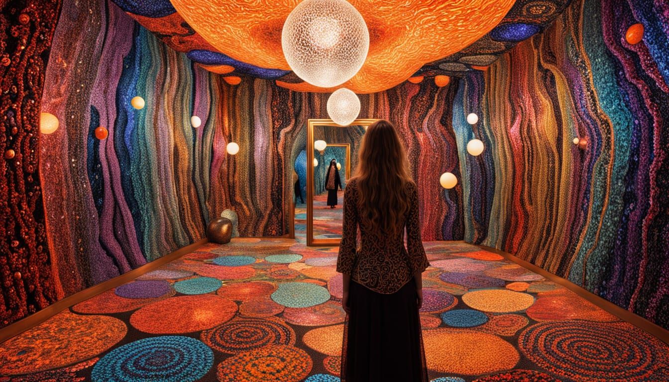 Ethereal Whirling Spirit in Lush Patterns and Dreamlike Arti...