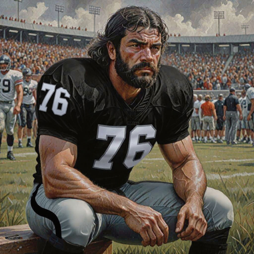 Hyperrealistic Football Player Portrait on Sideline