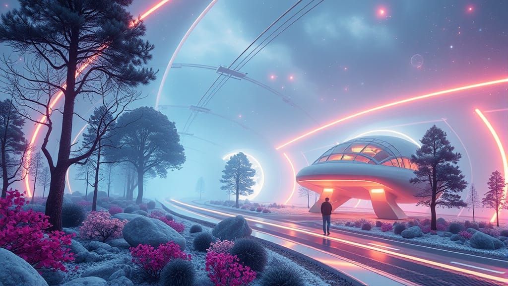 Utopic Future in Frutiger Aero Style