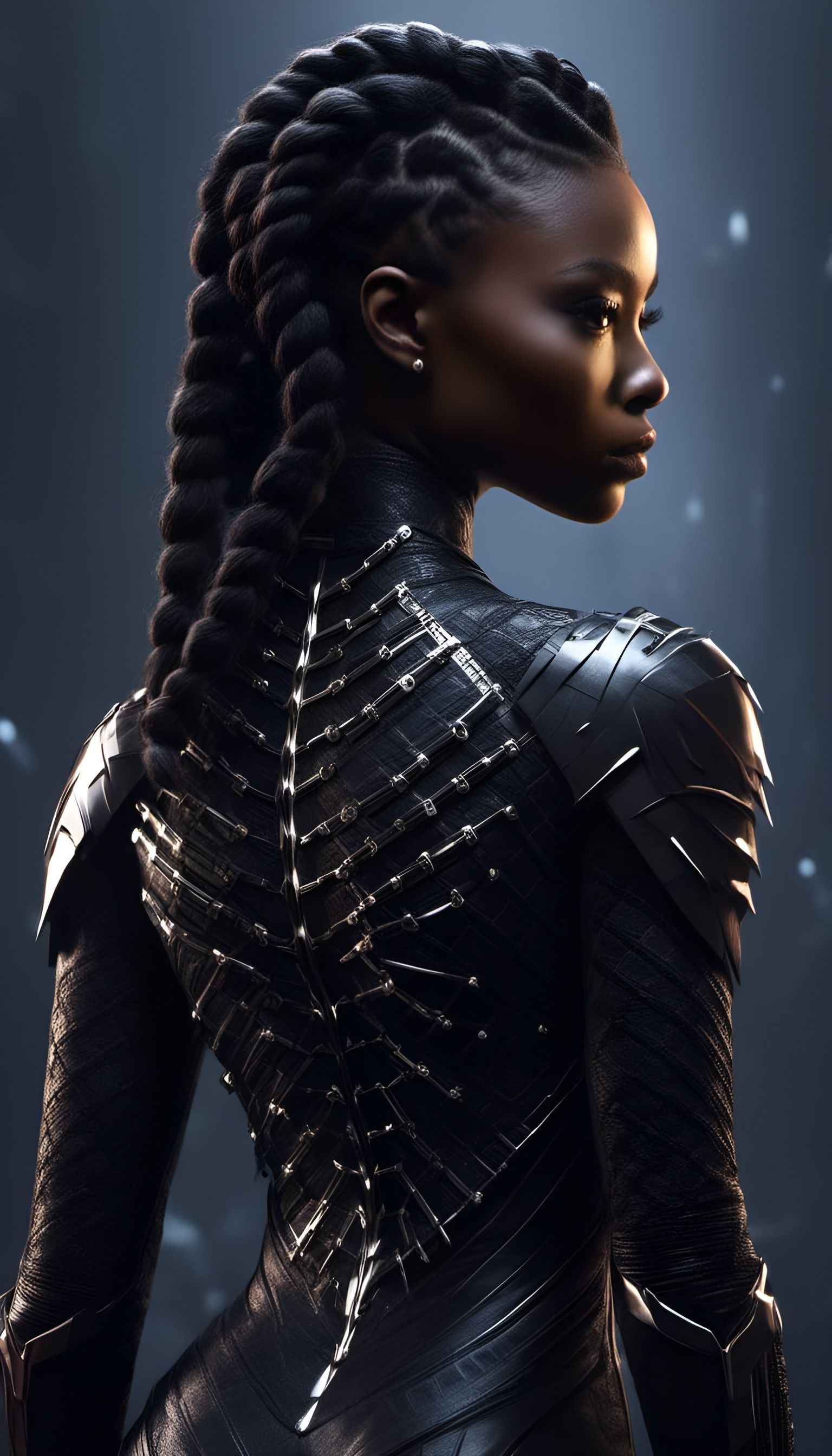 Ferocious Black Panther Girl Hybrid Portrait