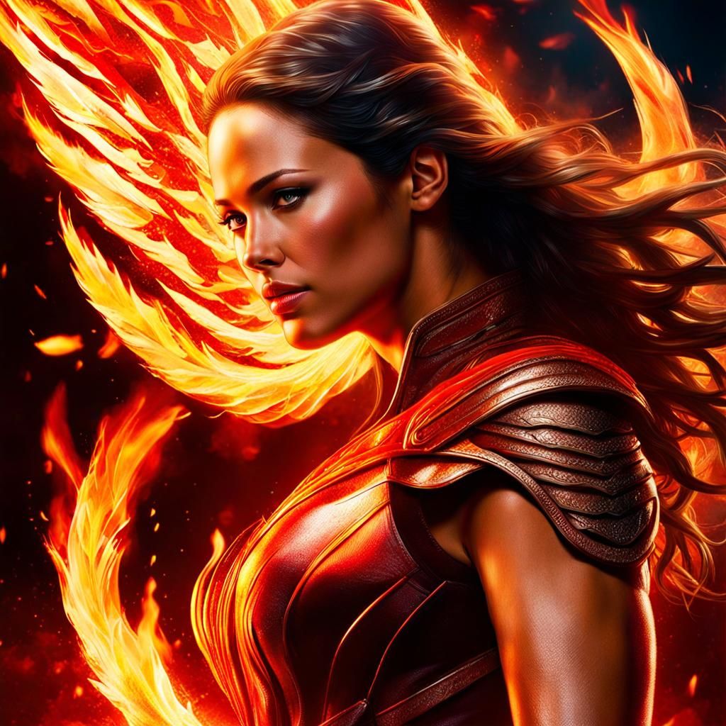 Girl on Fire: Hyperrealistic Dancing Flames