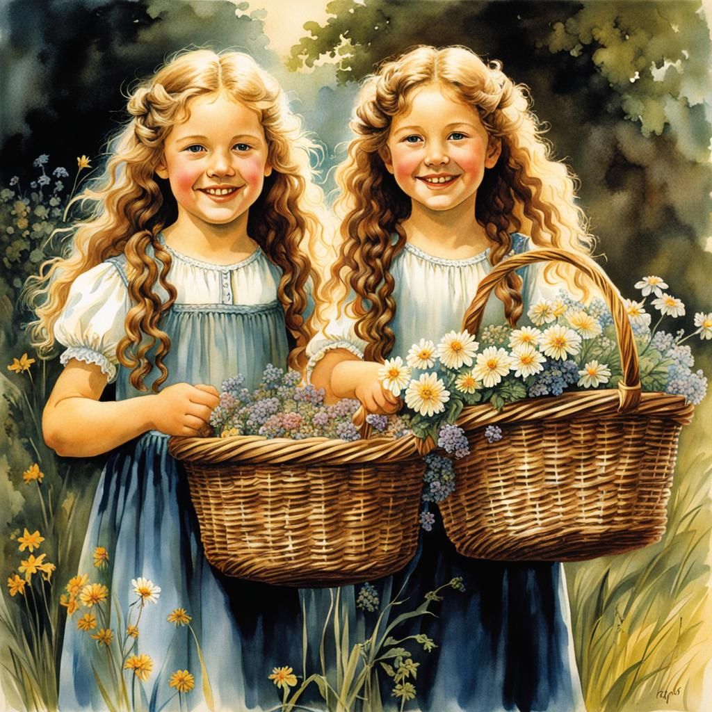 Adgith & Aldwyn the twin daughters of Nestaron, and Saelas. Age 5