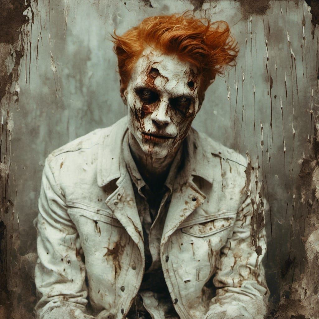 Possessed Ginger Man in Macabre Portrait