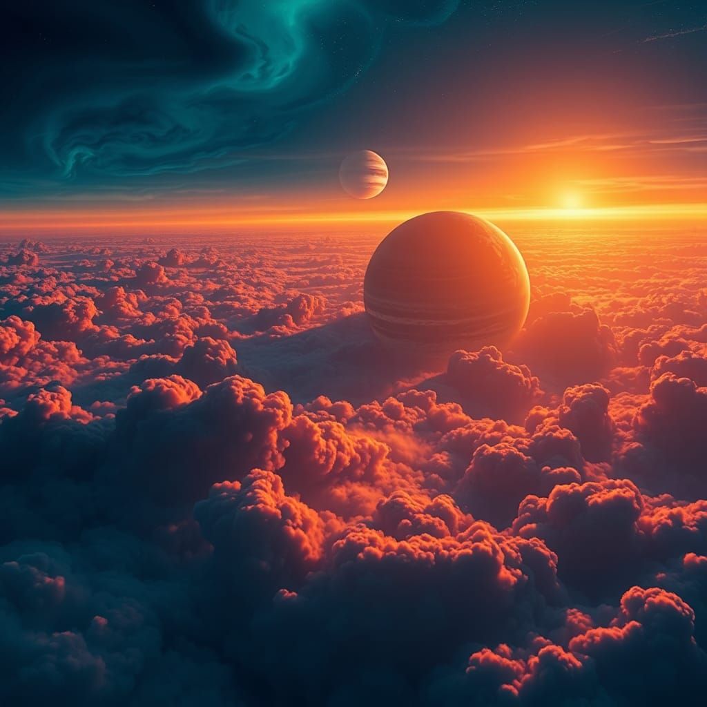 Jupiter and Mars in a Mystical Vista