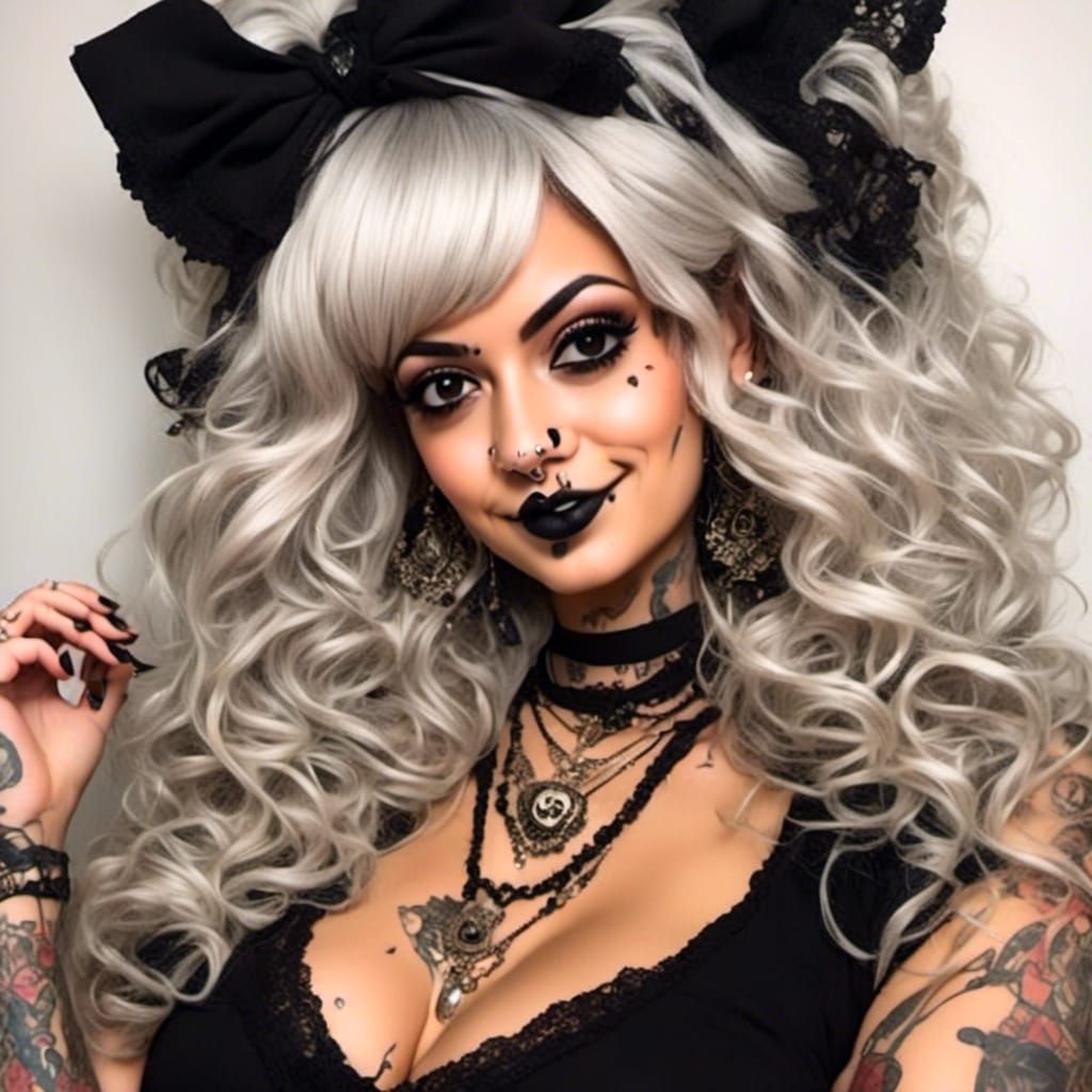 Gothic Latina Pin-Up in Surreal Baroque Horrorcore Comic