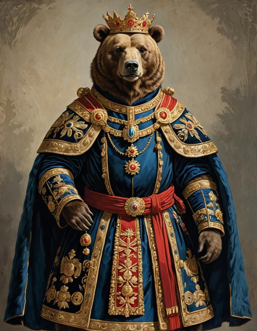 Anthropomorphic Bear as Eastern European Emperor