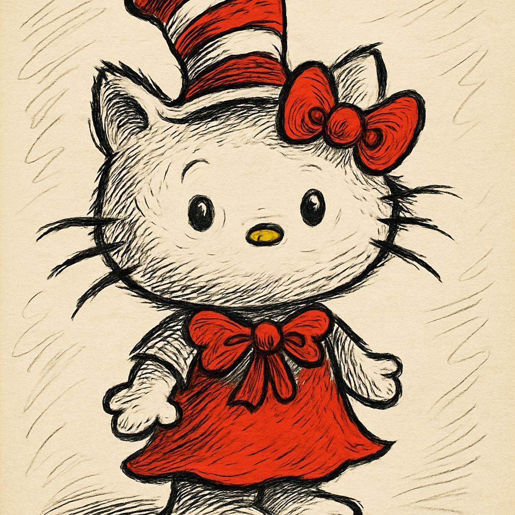 Hello Kitty in Dr. Seuss Style