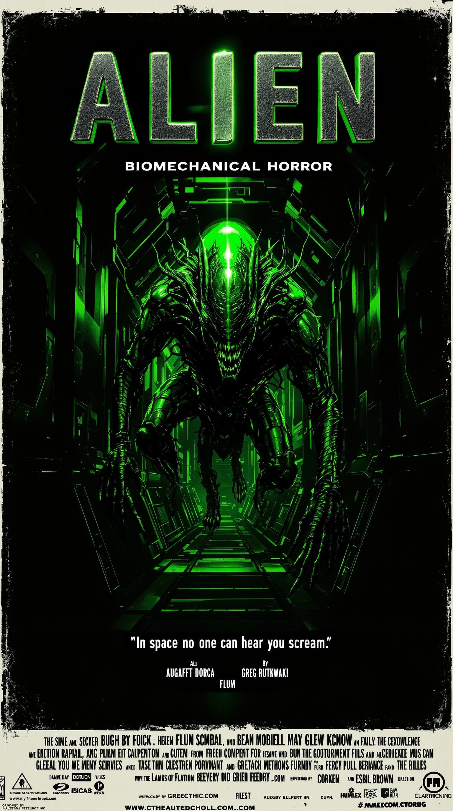 Biomechanical Alien Horror Sci-Fi Movie Poster