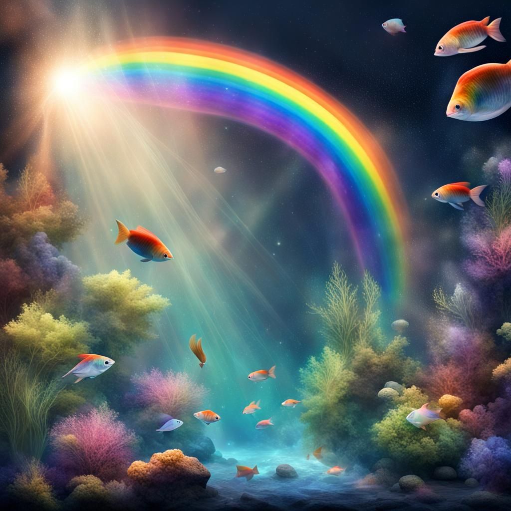 Cosmic Aquarium: Universe and Rainbows