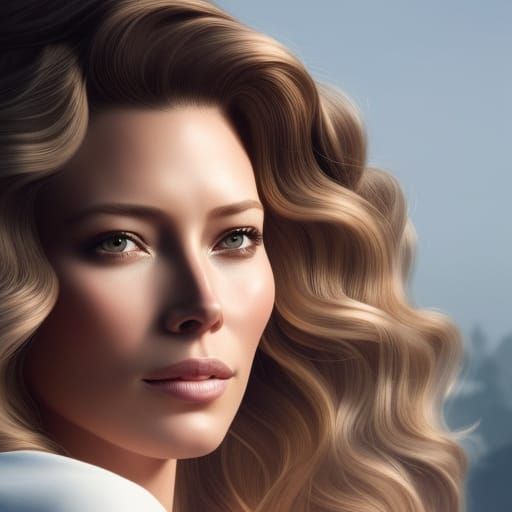 Portrait of Woman with Jean Jacket, Digital Art