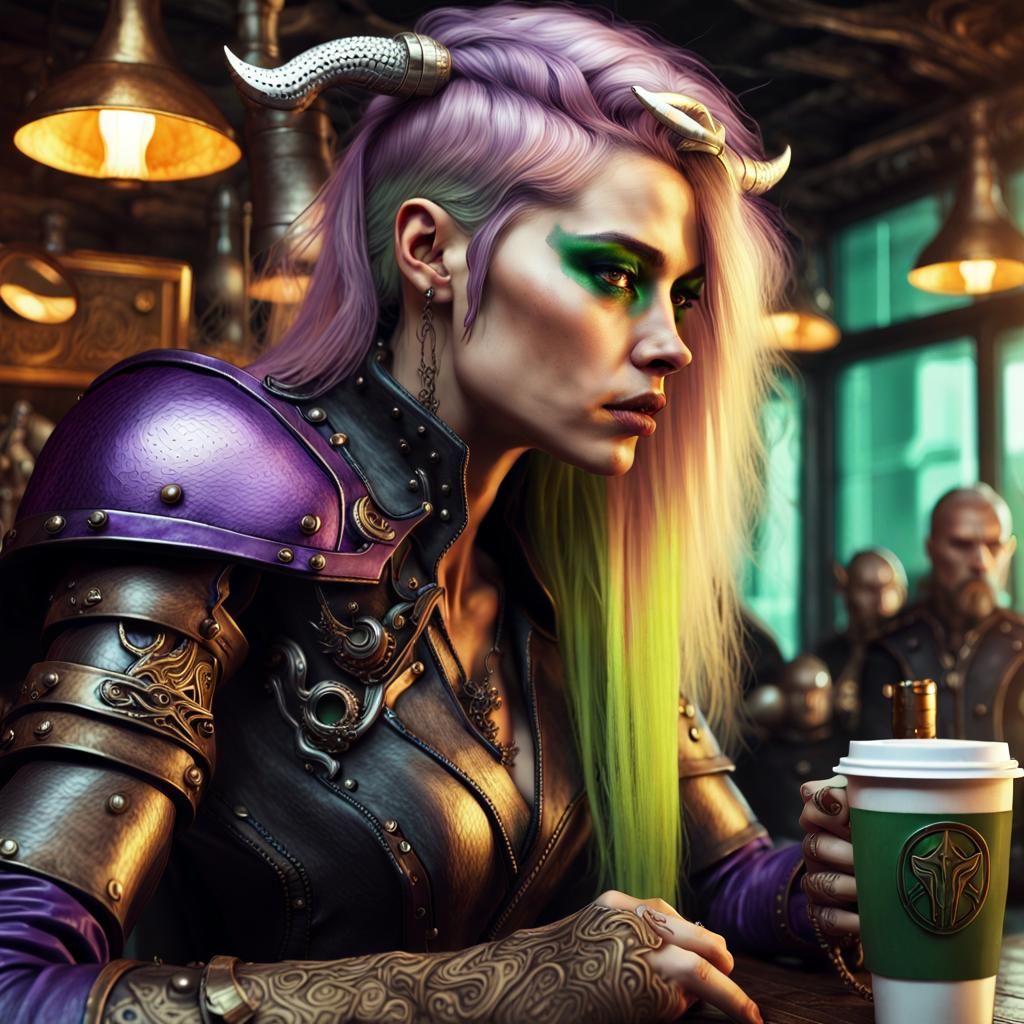 Valkyrie Drinks Coffee: Heavy Metal Concept Art
