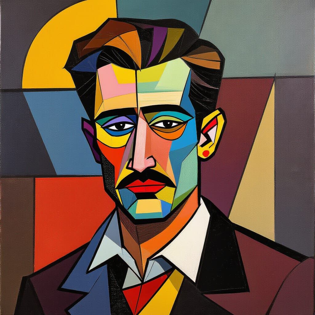 Maximalist Cubist Art: Love's Unchanging Geometry