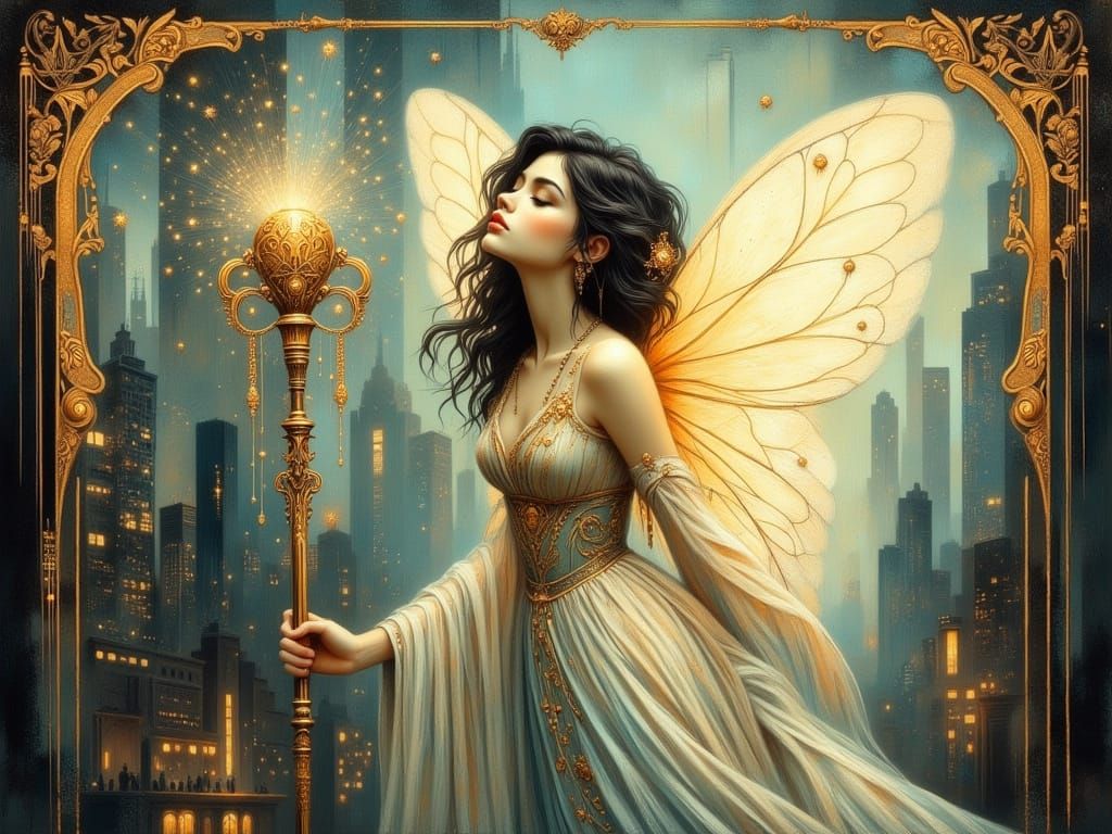 Art Deco Faerie in 1930s Cartoon Style