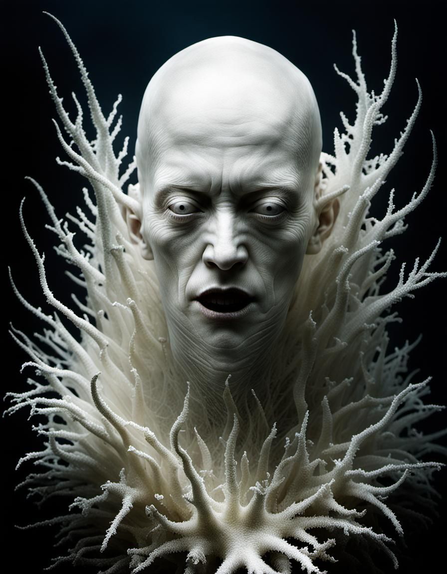 Demonic Cyborg Bear Portrait in Volcanic Hyperspace