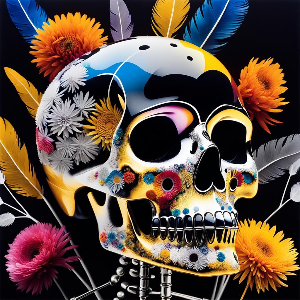 Floral La Catrina Sugar Skull in Dreamscape