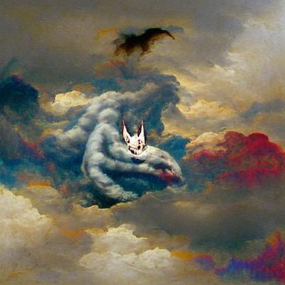 Lucifer Ascending Through Stormy Clouds