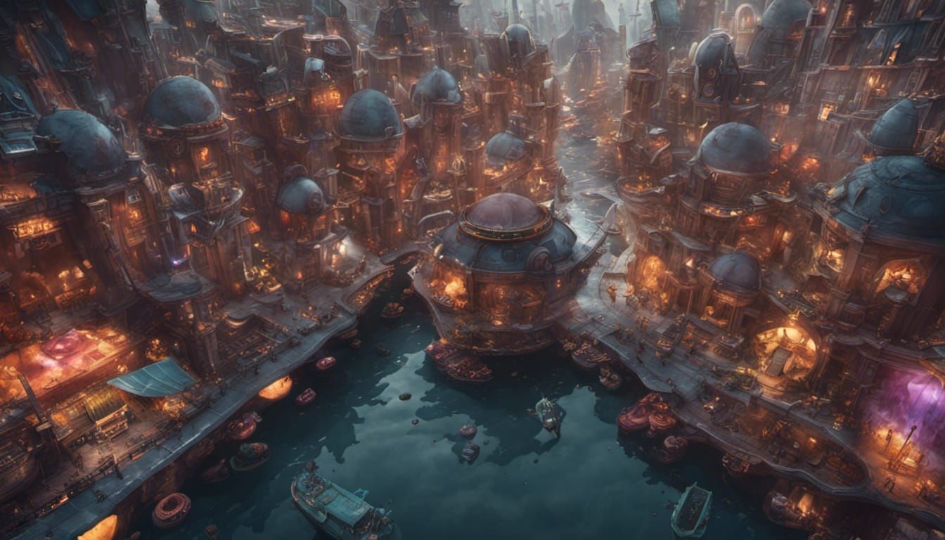 Fantastical Floating Roller Derby City: Detailed Matte Paint...