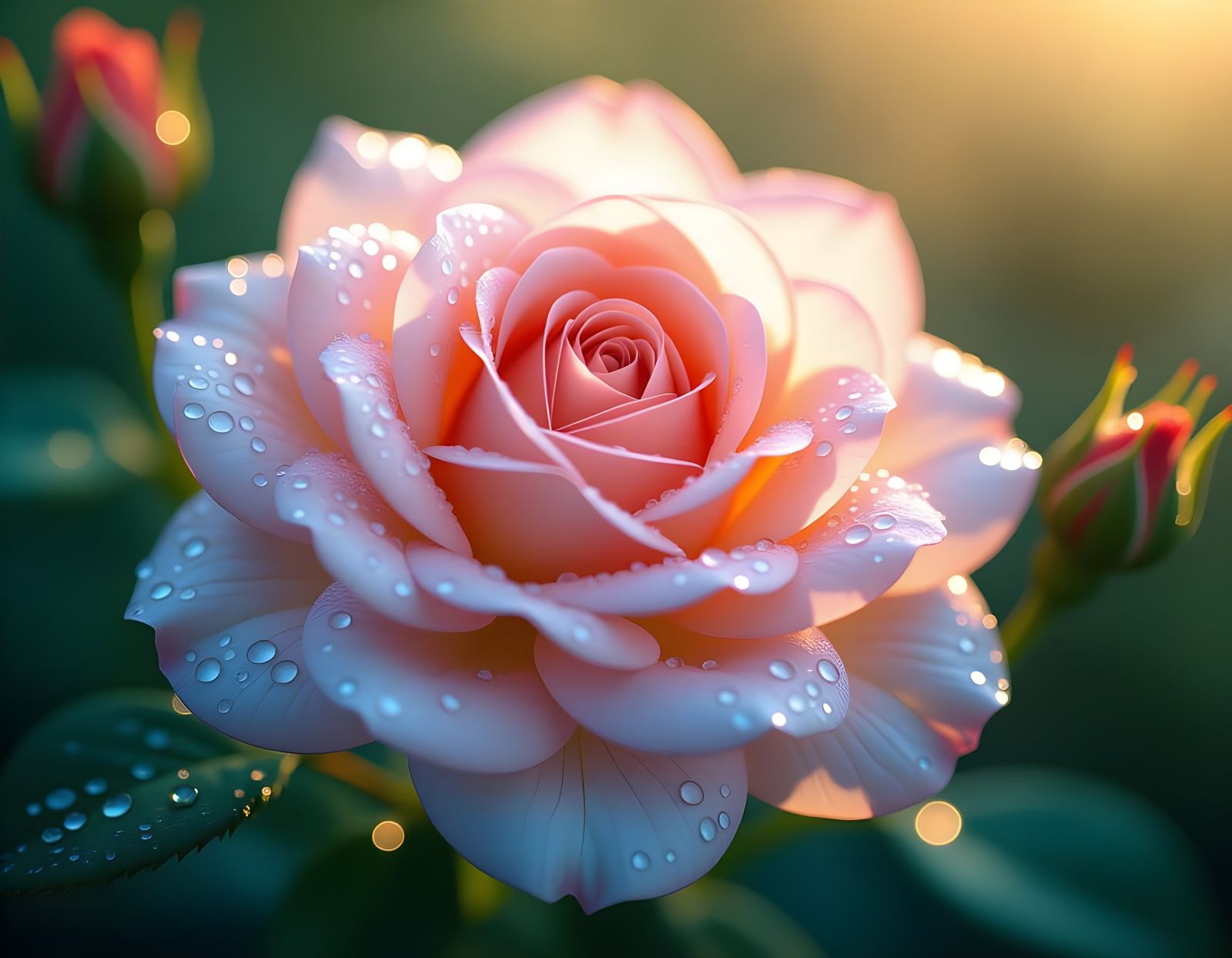 Rose Garden at Dawn: Detailed Astral Illustration