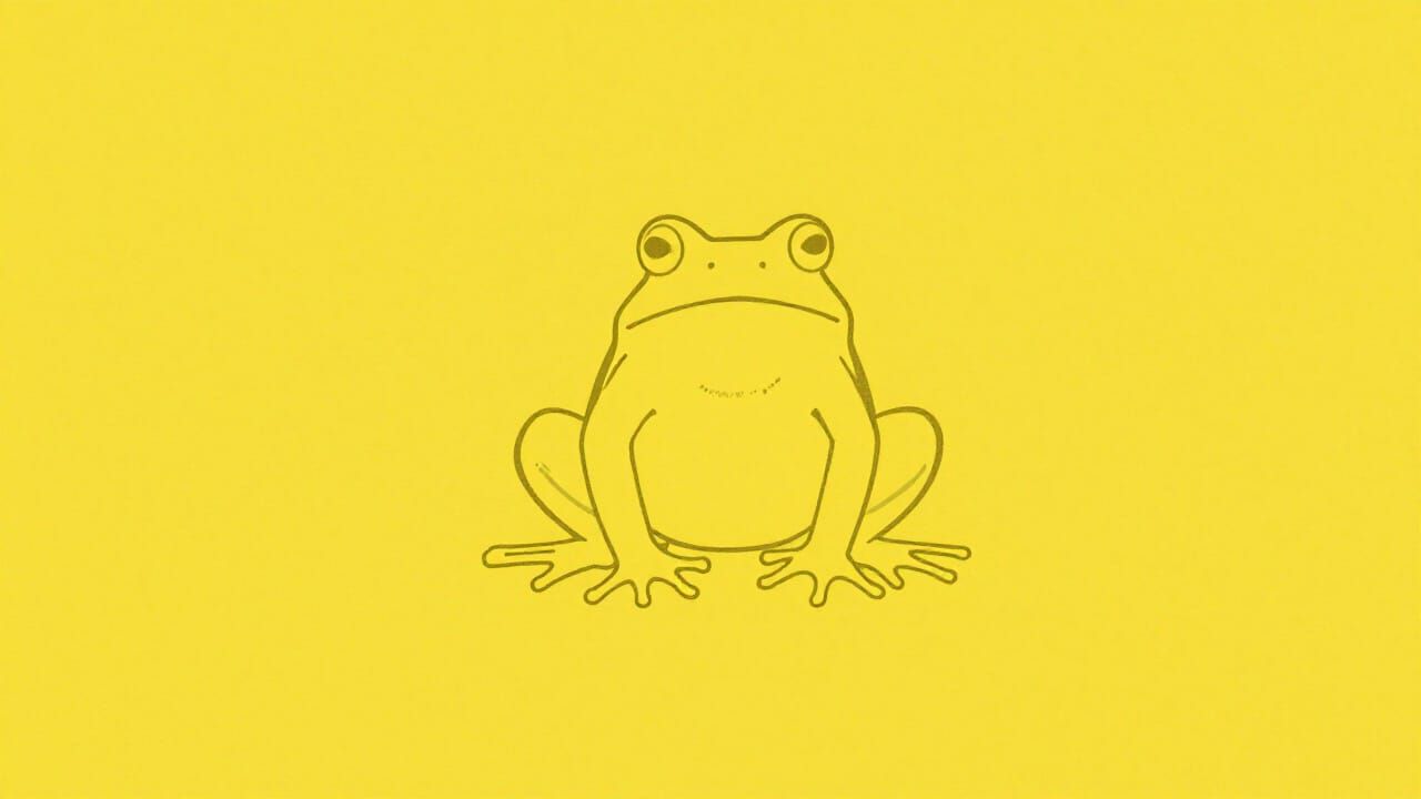 Minimalist Yellow Frog Geometric Art