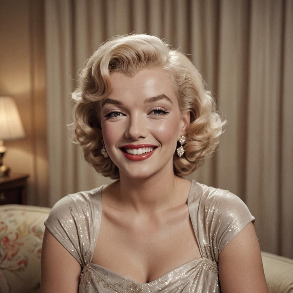 Marilyn Monroe Portrait in Retro Glam Style